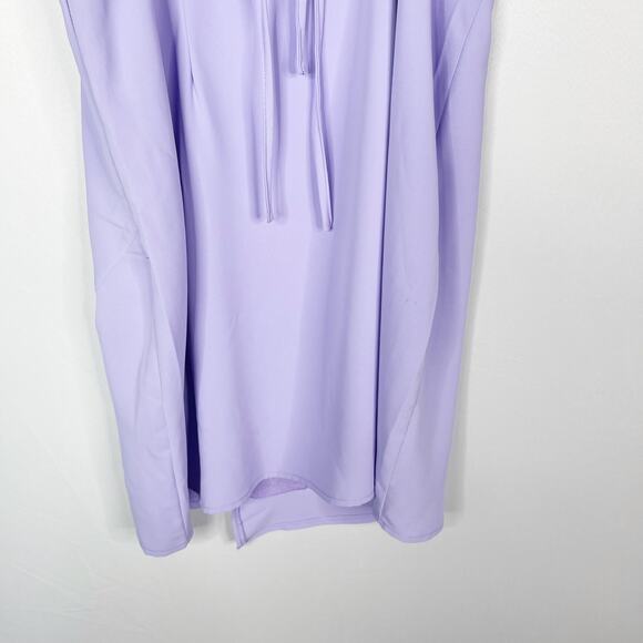 Hyfve Small S Lilac Purple Tie Back Mini Dress Front Slit Cocktail Square Neck - Picture 8 of 9
